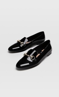 Stradivarius Черные Лоферы С Пряжкой Женская Коллекция Черный 40