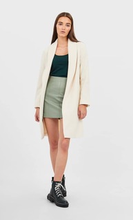 Stradivarius Топ С Вышивкой Плюмети И Объемными Рукавами Женская Коллекция Бутылочно-Зеленый M