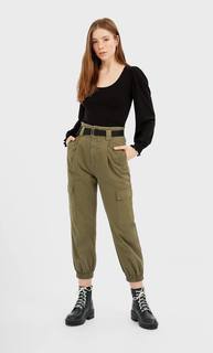 Stradivarius Базовый Топ Женская Коллекция Черный M