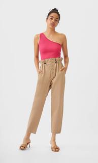 Stradivarius Топ С Асимметричной Бретелью Женская Коллекция Multicolor L