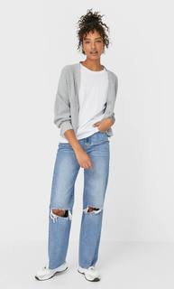 Stradivarius Базовая Футболка Женская Коллекция Белый Xl