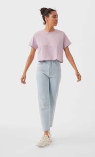 Stradivarius Укороченная Футболка В Полоску Женская Коллекция Multicolor Xs