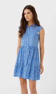 Stradivarius Короткое Платье-Рубашка Женская Коллекция Multicolor M