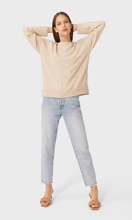 Stradivarius Свитер С Круглым Вырезом Женская Коллекция Бежевый S