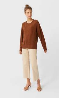 Stradivarius Свитер С Круглым Вырезом Женская Коллекция Жженый S
