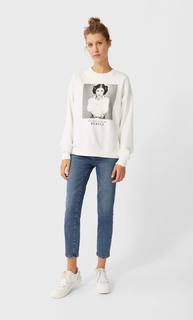 Stradivarius Толстовка «Звездные Войны» Женская Коллекция Цвет Небеленого Полотна M