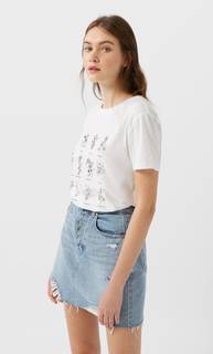 Stradivarius Футболка С Принтом Женская Коллекция Белый S