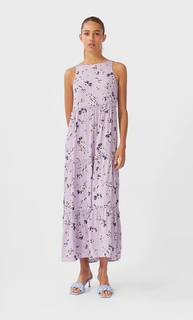 Stradivarius Длинное Платье С Принтом Женская Коллекция Multicolor L