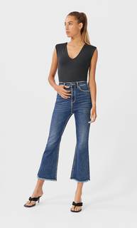 Stradivarius Боди С Подплечниками Женская Коллекция Черный S