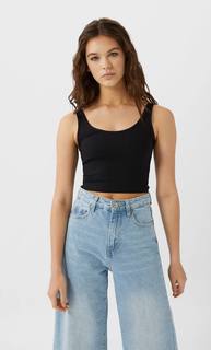 Stradivarius Набор Из 2 Укороченных Топов Женская Коллекция Черный Xs