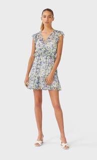 Stradivarius Короткое Платье С Воланами Женская Коллекция Пастельно-Зеленый L