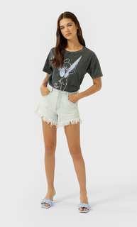 Stradivarius Футболка С Принтом «Фея Динь-Динь» Женская Коллекция Темно-Серый L