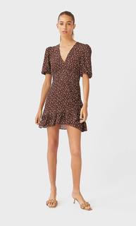 Stradivarius Мини-Платье С Плиссировкой Женская Коллекция Коричневый S