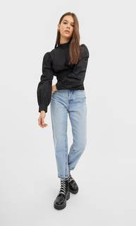 Stradivarius Блуза С Воротником-Стойкой Женская Коллекция Черный M