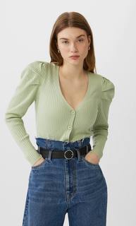 Stradivarius Кардиган Со Сборкой На Рукавах Женская Коллекция Аквамарин L