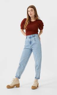 Stradivarius Топ С Объемными Рукавами Женская Коллекция Multicolor L