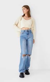 Stradivarius Кардиган С Плетеным Узором Женская Коллекция Ванильный S