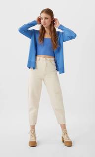 Stradivarius Базовый Кардиган Женская Коллекция Синий L