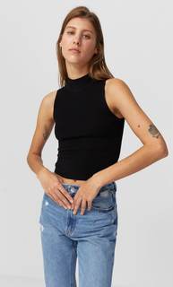 Stradivarius Топ С Горловиной Халтер Женская Коллекция Черный S