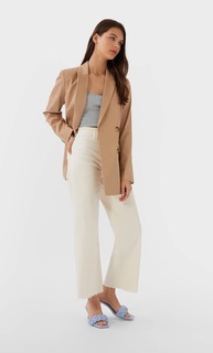 Stradivarius Двубортный Пиджак На Пуговицах Женская Коллекция Бежевый L