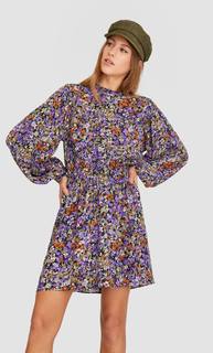 Stradivarius Мини-Платье С Объемными Рукавами Женская Коллекция Multicolor M