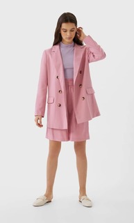 Stradivarius Двубортный Пиджак Женская Коллекция Multicolor M