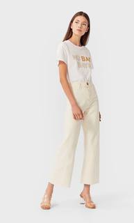 Stradivarius Футболка С Принтом Женская Коллекция Белый S