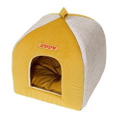Домик для кошек и собак Xody Виг-Вам №1, флок, OLIVE, желтый, 33x33x42см