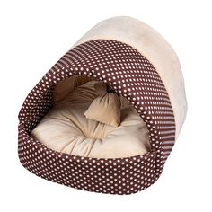 Домик для кошек и собак Xody с игрушкой, мех, коричневый, 43x32x34см