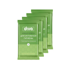 Влажные салфетки для интимной гигиены DIVA intimate № 20 (в наборе 4 упаковки)