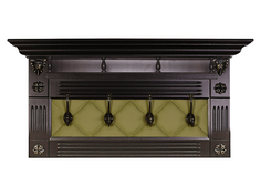 Настенная вешалка Мебелик Вешалка в прихожую "Сильвия" Н5 Венге / Оливковый, экокожа