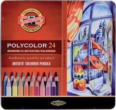 Набор карандашей цветных POLYCOLOR, металлическая упаковка, 24 цв. Koh I Noor