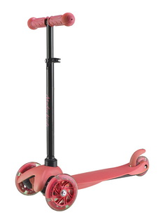Самокат Moby kids Basic 2.0 красный со светящимися колесами