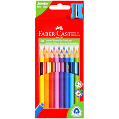 Карандаши цветные. Faber-Castell. Jumbo. 20 цветов. Трехгранные. С точилкой