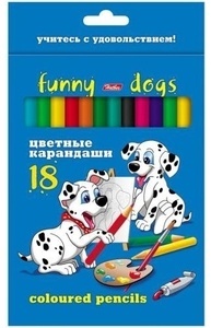 Карандаши цветные "Далматинцы", 18 цв, HATBER