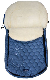 Спальный мешок в коляску Womar №S61 Giraffe Melange fabric quilted embroidery Синий