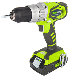 Аккумуляторная ударная дрель-шуруповерт GREENWORKS G24CDB2X