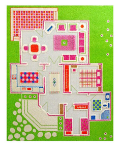 Детский игровой 3D-ковер IVI Домик зеленый 100 х 150 см