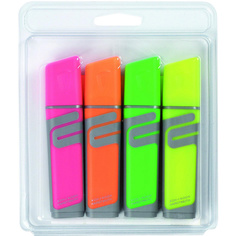 Набор текстмаркеров KIN флюоресцентных, скошенный наконечник, 4 цвета, 1-5 мм