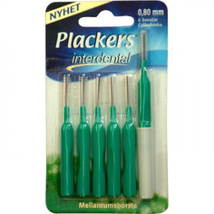 Межзубные ершики Plackers Interdental 0,80 мм (6шт) зеленые