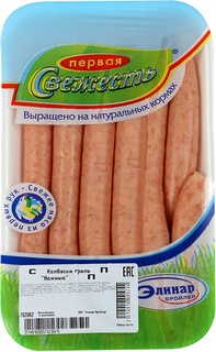 КОЛБАСКИ ПЕРВАЯ СВЕЖЕСТЬ НЕЖНЫЕ ОХЛ ГРИЛЬ КГ ПОДЛОЖКА ВЕС ЭЛИНАР-БРОЙЛЕР РОССИЯ