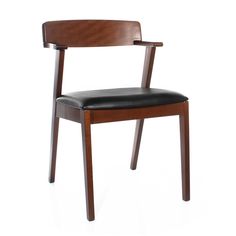 Стул Гонконг орех + черная матовая экокожа Deep House