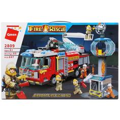 Конструктор Enlighten Пожарные службы с машиной и фигурками, 647 деталей