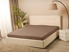 Простыня на резинке Kupu-Kupu (Россия) Melange 90x200 см коричневый