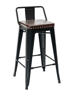 Барный стул TOLIX SOFT полубарный LF626A Черный матовый Stool Group