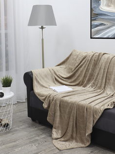 Плед TexRepublic Elite Клетка Фланель Серо-бежевый 150х200 см