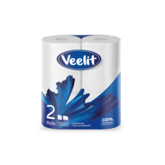 Бумажные полотенца Veelit premium 3 слоя 2 рулона