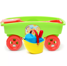 Игровой набор ZEBRATOYS тележка + Песочный набор Пароходик