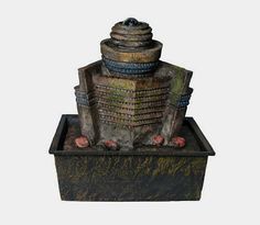 Фонтан "Пирамида" с шаром и подсветкой, высота 24,5см. Elff Decor