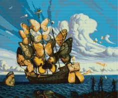 Алмазная мозаика ArtXobby "Корабль с бабочками", 50х60 см, квадратные стразы